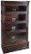 High quality antique mahogany, four stack Lawyer Bookcase with beveled glass doors, titled 