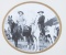Framed image of Buffalo Bill and  Miller of the 101.  Frame is gold with oval mat and measures 3 3/4