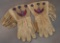 Pair of early beaded and fringed Doe Skin Gauntlets with 5 1/2