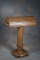 Fantastic custom made, quarter sawn oak, pedestal Saddle Stand with footed base, 48