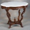 Early Victorian, walnut turtle top, marble top Lamp Table, circa 1870s, excellent finish and conditi