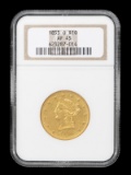 Extra Fine (XF 45), condition 1855-O Liberty Head, $10.00 Gold Coin.  KING COLLECTION.