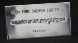 Fine, 100 TR OZ Silver Bar marked 