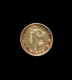 Liberty Head, dated 1853, $1.00 Gold Coin.