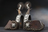 A pair of double mounted Gal-Leg Spurs by noted West Bountiful, Utah Bit and Spur Makers Lytle & Mow