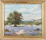 Original, framed oil on canvas Painting by noted artist, the late W.R. Thrasher (1908-1997), of Texa