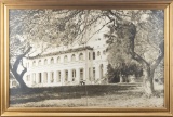 Largest known framed black and white Photograph of the historic King Ranch Headquarters House, Kerrv