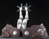 Outstanding pair of double mounted Spurs by noted Texas Bit and Spur Maker Wayne Paul, Lipscomb, Tex