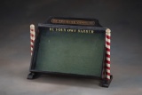 Unique vintage, wooden & glass Razor Display Case, circa 1920s, in original paint and finish, advert