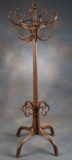 Antique oak, bent wood, floor model Hat, Coat and Umbrella Stand, circa 1900, excellent condition, 8