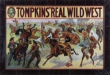 Vintage, framed color Wild West Lithograph Poster advertising 