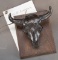 Original Bronze Sculpture of a Buffalo Skull by noted Texas artist Archie Castleberry (1932-2013), m