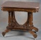 Very stylish walnut Victorian, marble top Lamp Table, circa 1890s, Charles Eastlake style, with orna