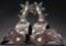 Pair of single mounted Spurs by the late Texas Bit and Spur Maker Carl Hall, in a J.O. Bass style wi