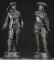 Pair of vintage Spelter Statues, one is marked 