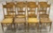 Set of eight antique, No.1 Larkin, oak Kitchen Chairs with triple stretcher bases and hip rests.  On
