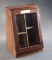 Small vintage wood and glass front slanted Showcase / Humidor, 17 3/4