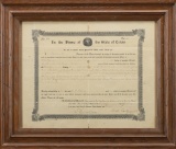 Framed Document signed by the Governor of Texas, O.B. Colquitt, granting 640 acres to William Huston