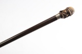 Vintage Walking Stick with carved soldier head handle with silver spacer and silver tip, 33