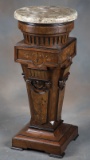 Fantastic Victorian, burl walnut carved Renaissance Style Pedestal, circa 1880s, with 15 1/2