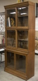 Very desirable, three stack, antique quarter sawn oak, step front Bookcase made by Danner Stacking B