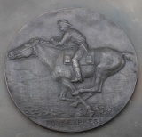 Pony Express Bronze Plaque by Alexander Phimister Proctor (AM: 1862-1950).  This plaque was commissi