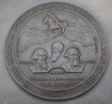 Pony Express Centennial Bronze Plaque by Marian Breckenridge (AM:1903-1999).  Pony Express Centennia