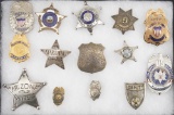 Collection of 14 Badges and Badge Fronts, sold as a collection.
