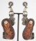 Outstanding pair of double mounted Spurs by noted Texas Bit and Spur Maker Pat Ray Castleberry, with