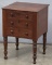Extremely fine antique, three drawered, cherry wood Sewing Stand, circa 1850, in very nice original
