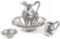 Ornate and scarce four piece, heavily embossed Art Nouveau Style Wash Bowl and Pitcher Set, circa 18
