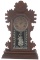 Antique walnut Parlor Clock, circa 1900-1910, manufactured by Ansonia Clock Co., with nickel silver