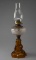 Antique amber to clear Victorian Oil Lamp, circa 1890-1910, 22