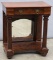 Early Crotch Mahogany, single drawered Silver Stand, circa 1850, supported by large burled columns w