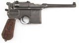 Mauser, Model G96, Semi Automatic Pistol, .9 MM caliber, SN 108230, blue finish, 5 1/2