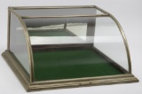 Antique German silver, curved glass Counter Top Showcase, circa 1880-1890, made by Excelsior Showcas