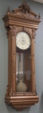 Monumental, walnut cased Victorian style, Jewelers One Weight Regulator Clock.  The works and dial a
