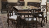 Ornate, vintage 9 piece Mahogany Ball & Claw Formal Dining Room Set, circa 1930s with original label