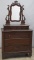 Early, Victorian Walnut Wish Bone Dresser, circa 1870s, original finish with fancy removable mirror,