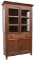 Walnut and Mesquite, hand made Pie Safe with wooden and glass doors at top, blind doors at base, mea