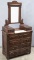 Walnut Victorian, Wishbone style Dresser, circa 1890s, with swivel mirror and double glove boxes, sm