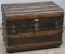 Unusual early Traveling Trunk, complete with fitted interior, circa 1880s, embossed floral design, v