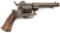 Antique French Pin Fire, Six Shot Revolver, approximately.6.65 caliber, with folding trigger, smooth