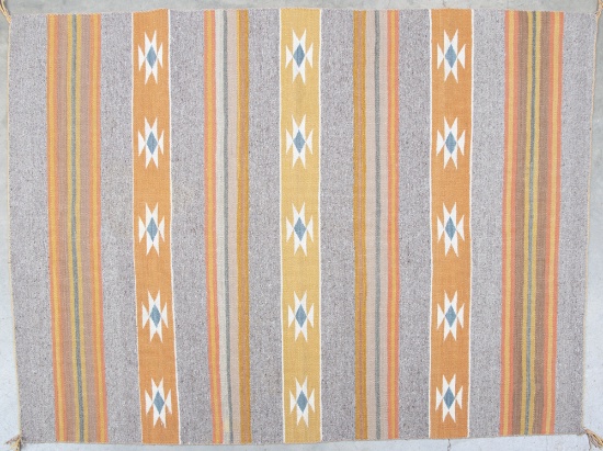 Finely woven Navajo Rug, circa 1950s, measures 44" W x 59" L, excellent colors and condition, origin