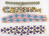 Group of four beaded Sashes, the two larger ones are 26