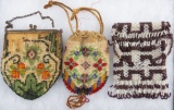 Group of three fully beaded Coin Purses.  WILL BE SOLD AS ONE .  CLYDE O'NEAL ESTATE