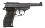 Walther, Model P38, Semi Automatic Pistol, .9 MM caliber, SN 420, retains much of its blue finish, 5