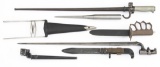 Group of five Bayonets and two miscellaneous Items, (7 pieces all together):  One piece is a late co