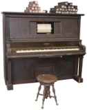 Beautiful solid quarter sawn oak Player Piano marked 