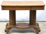 Antique oak, double pedestal, Library Table, circa 1910, measures 42